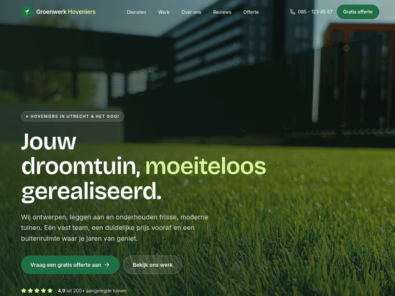 Preview van de Groenwerk Hoveniers website