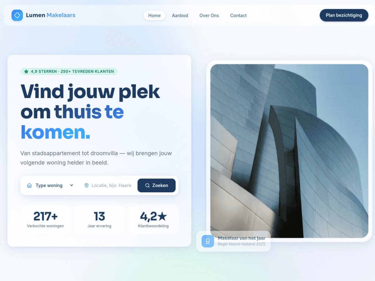 Preview van de Lumen Makelaars website